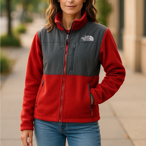 VINTAGE The North Face DONALI FLEECE Women's Red  Jacket Size Medium. - Picture 1 of 6